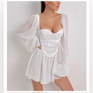 Corset Style White Mini Dress